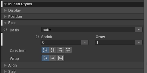 Inline styles applied to an element