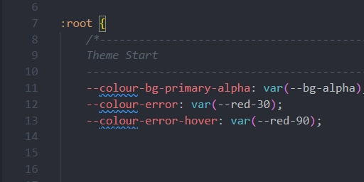 Theme file focused on theme variables