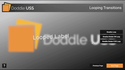 Gif showing a label in a looped grow animation with a small counterclockwise rotation