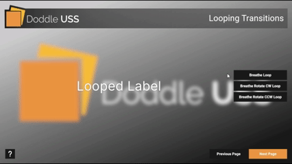 Gif showing a label in a looped grow animation