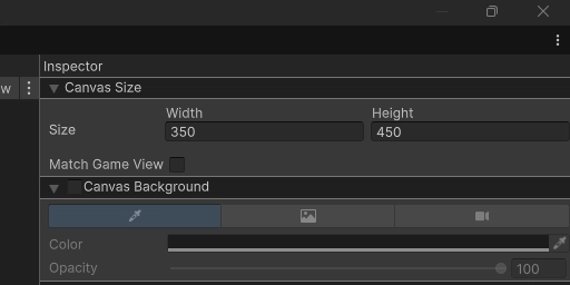 How to get to canvas options in UI builder