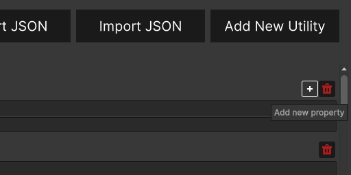New property being added to uss class using + button